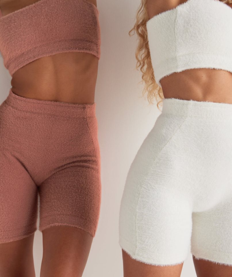 Women's Gymshark Whitney Eyelash Knit Shorts Pink | CA 506A18